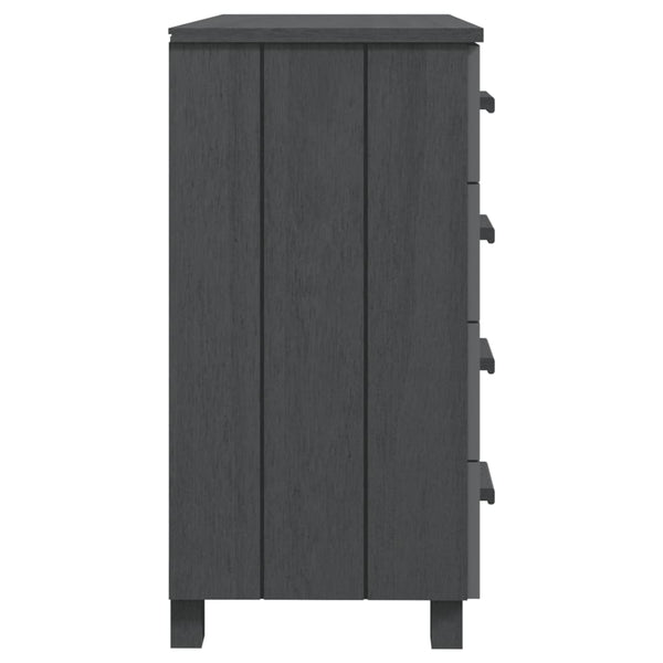 Sideboard HAMAR Dunkelgrau Kiefer Massivholz 79 cm