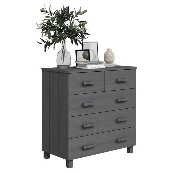 Sideboard HAMAR Dunkelgrau Kiefer Massivholz 79 cm