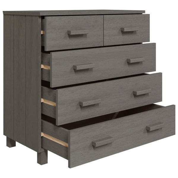 Sideboard HAMAR Hellgrau Kiefer Massivholz 79x80cm