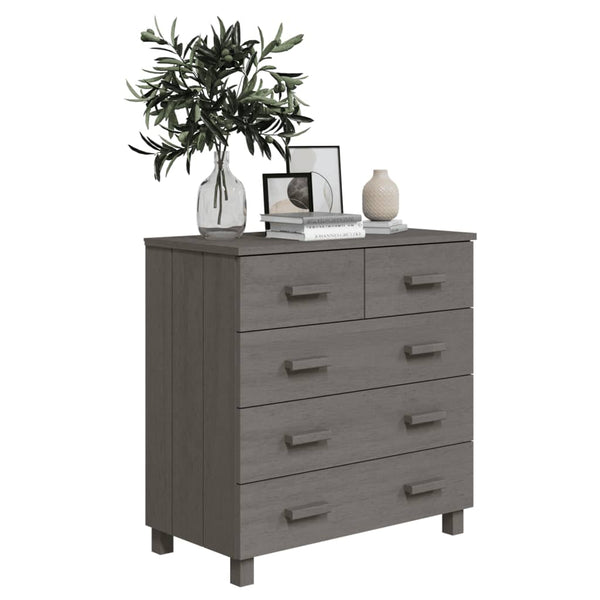 Sideboard HAMAR Hellgrau Kiefer Massivholz 79x80cm