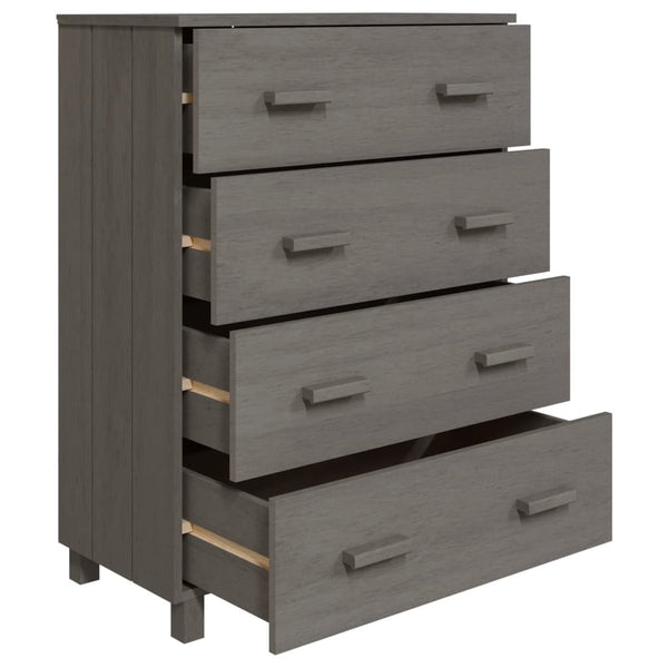 Sideboard HAMAR Hellgrau Kiefer Massivholz 79x40x103,5 cm