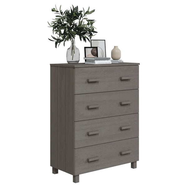 Sideboard HAMAR Hellgrau Kiefer Massivholz 79x40x103,5 cm