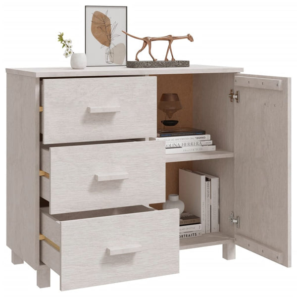 Sideboard HAMAR Weiß 90x40x80cm Kiefer Massivholz