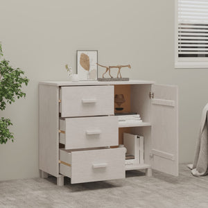 Sideboard HAMAR Weiß 90x40x80cm Kiefer Massivholz
