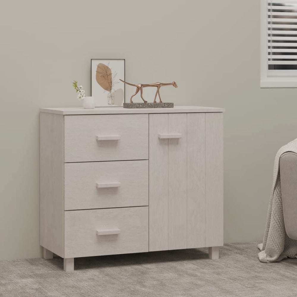 vidaXL Sideboard HAMAR White 90x40x80 cm Solid Pine Wood