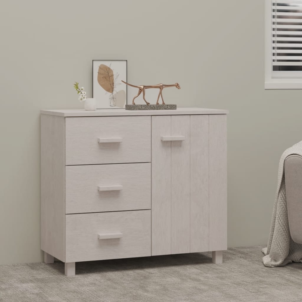 Sideboard HAMAR Weiß 90x40x80cm Kiefer Massivholz