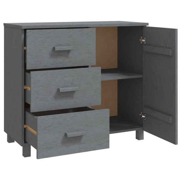 Sideboard HAMAR Dunkelgrau Kiefer Massivholz 90cm