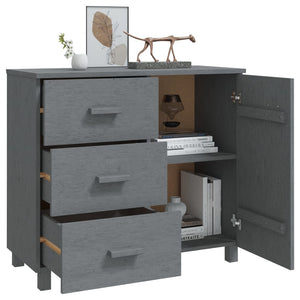 Sideboard HAMAR Dunkelgrau Kiefer Massivholz 90cm