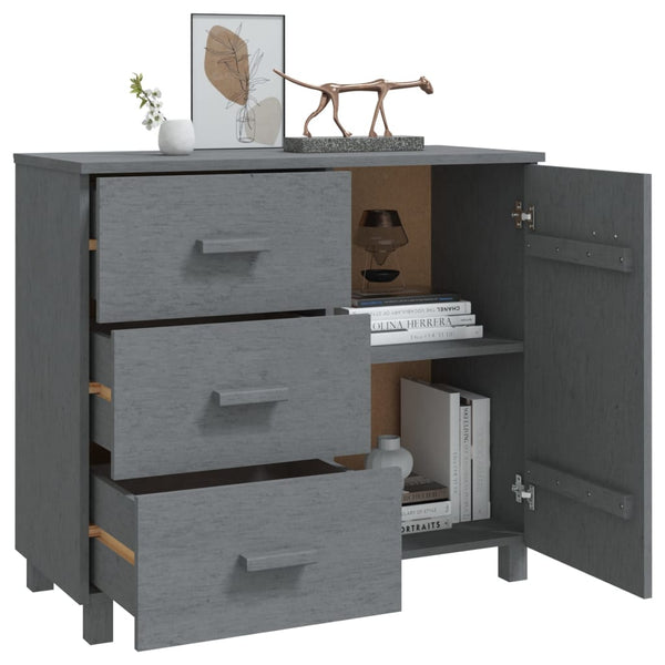 Sideboard HAMAR Dunkelgrau Kiefer Massivholz 90cm
