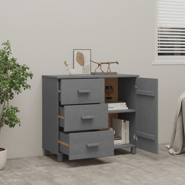 Sideboard HAMAR Dunkelgrau Kiefer Massivholz 90cm