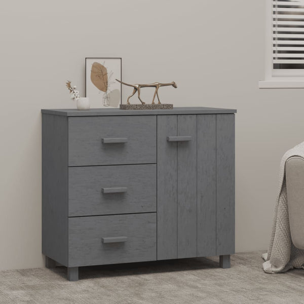 Sideboard HAMAR Dunkelgrau Kiefer Massivholz 90cm