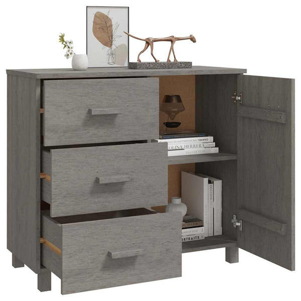 Sideboard HAMAR Hellgrau Kiefer Massivholz 90cm