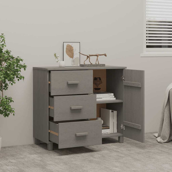Sideboard HAMAR Hellgrau Kiefer Massivholz 90cm