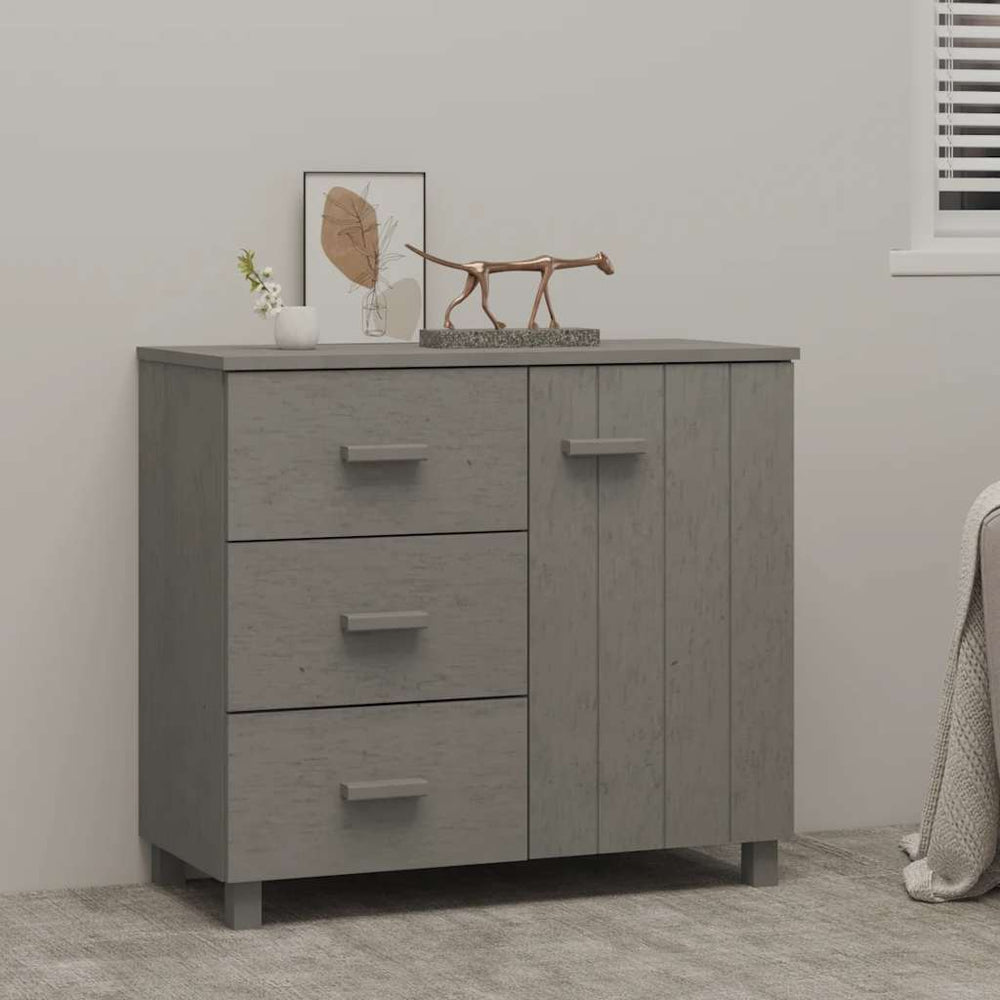 vidaXL Sideboard HAMAR Light Grey 90x40x80 cm Solid Pine Wood