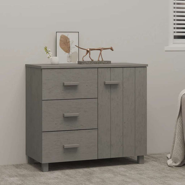 Sideboard HAMAR Hellgrau Kiefer Massivholz 90cm