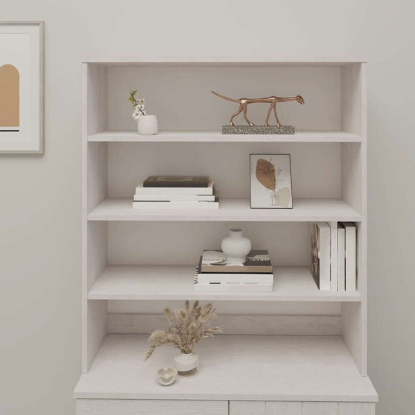 Highboard Aufsatz Weiß 90x100cm Massivholz