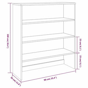 Highboard Aufsatz Weiß 90x100cm Massivholz