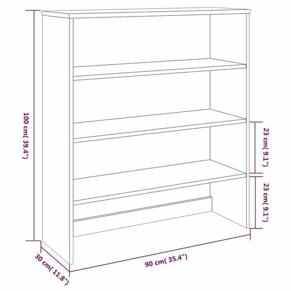 Highboard-Aufsatz Dunkelgrau 90x100cm Massivholz