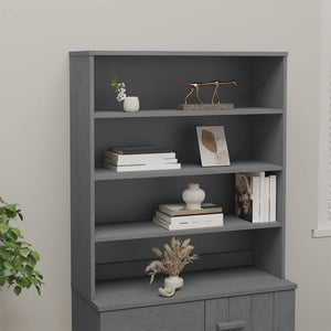 Highboard-Aufsatz Dunkelgrau 90x100cm Massivholz