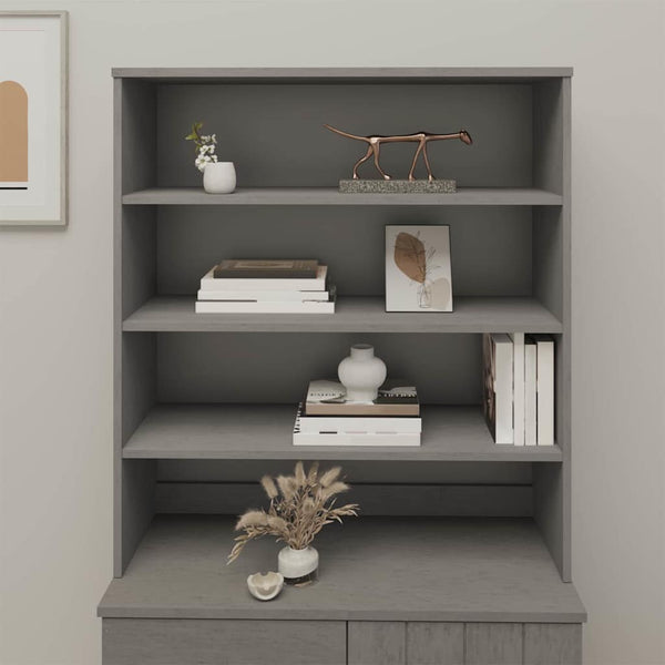 Highboard-Aufsatz Hellgrau 90x100cm Massivholz