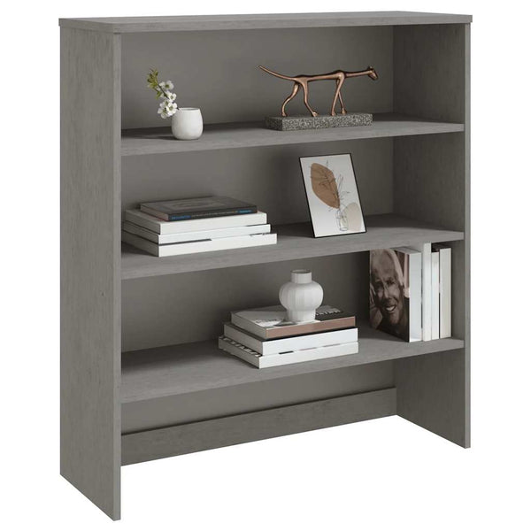 Highboard-Aufsatz Hellgrau 90x100cm Massivholz