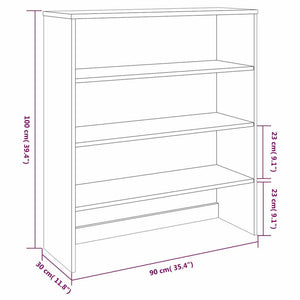Highboard-Aufsatz Hellgrau 90x100cm Massivholz