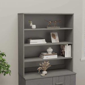 Highboard-Aufsatz Hellgrau 90x100cm Massivholz