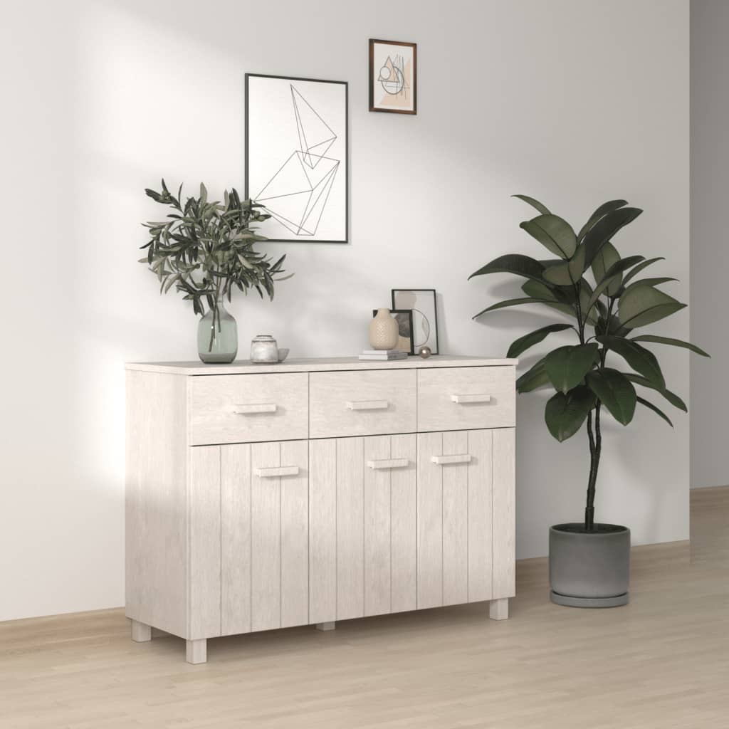 Weißes Sideboard HAMAR, Kiefer Massivholz, 113 cm