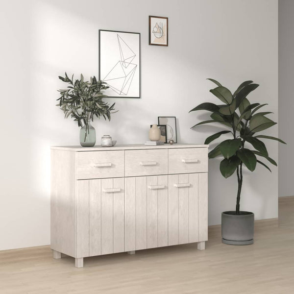 Weißes Sideboard HAMAR, Kiefer Massivholz, 113 cm