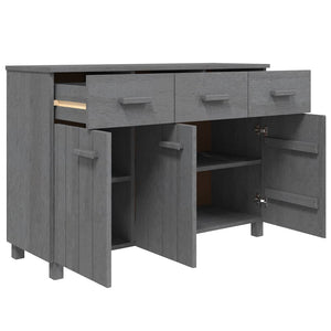 Dunkelgraues Sideboard HAMAR Kiefer Massivholz