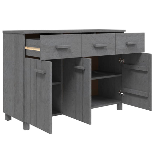 Dunkelgraues Sideboard HAMAR Kiefer Massivholz