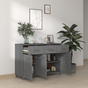Dunkelgraues Sideboard HAMAR Kiefer Massivholz