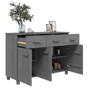 Dunkelgraues Sideboard HAMAR Kiefer Massivholz