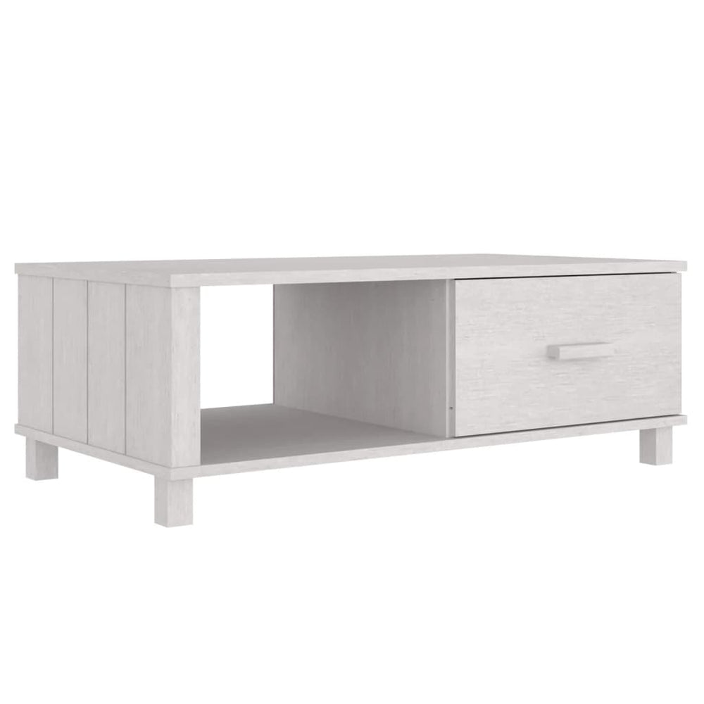 vidaXL Table basse HAMAR Blanc 100x55x35 cm Bois de pin massif