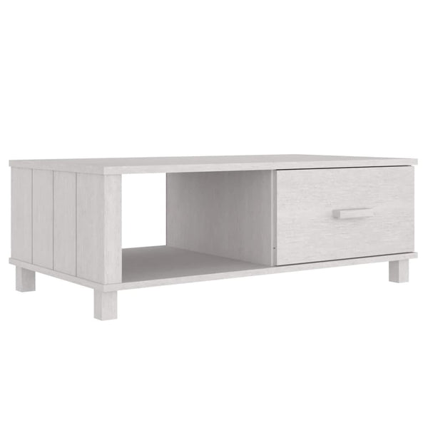 Weißer Couchtisch HAMAR Kiefer Massivholz 100x55 cm