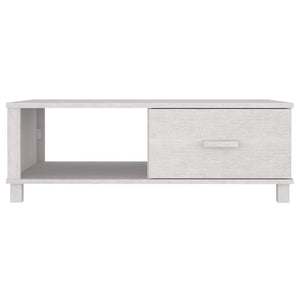Weißer Couchtisch HAMAR Kiefer Massivholz 100x55 cm