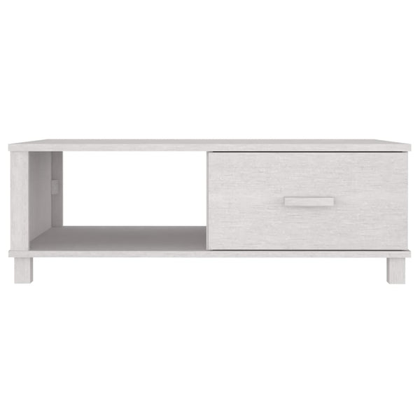 Weißer Couchtisch HAMAR Kiefer Massivholz 100x55 cm