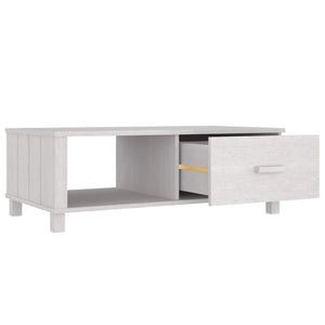 Weißer Couchtisch HAMAR Kiefer Massivholz 100x55 cm