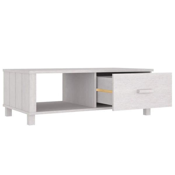 Weißer Couchtisch HAMAR Kiefer Massivholz 100x55 cm