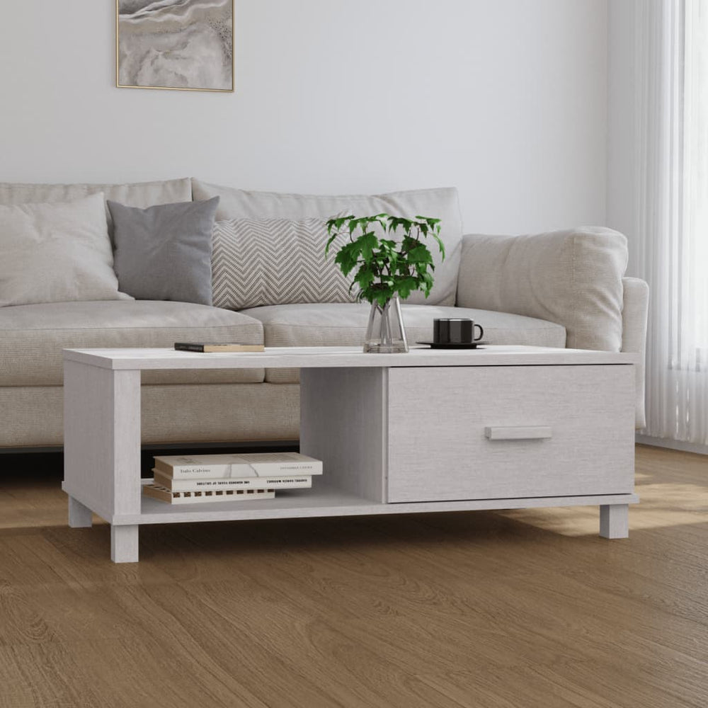 vidaXL Table basse HAMAR Blanc 100x55x35 cm Bois de pin massif