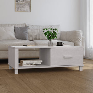 Weißer Couchtisch HAMAR Kiefer Massivholz 100x55 cm