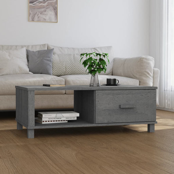 Couchtisch HAMAR Dunkelgrau Kiefer Massivholz