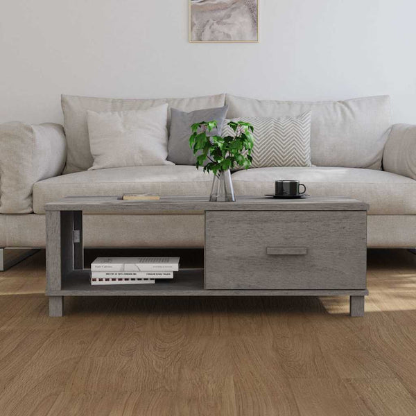 Couchtisch HAMAR Hellgrau Kiefer Massivholz