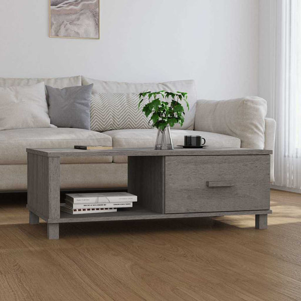 Couchtisch HAMAR Hellgrau Kiefer Massivholz