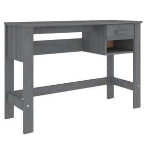 Schreibtisch HAMAR Dunkelgrau Kiefer Massivholz 110cm