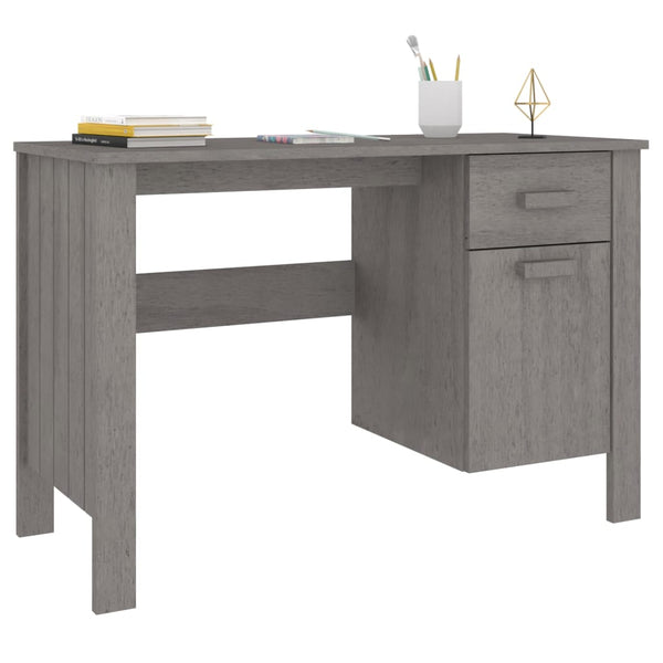 Schreibtisch Hellgrau Kiefer Massivholz 113 cm