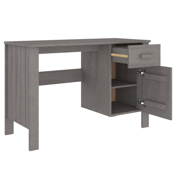 Schreibtisch Hellgrau Kiefer Massivholz 113 cm