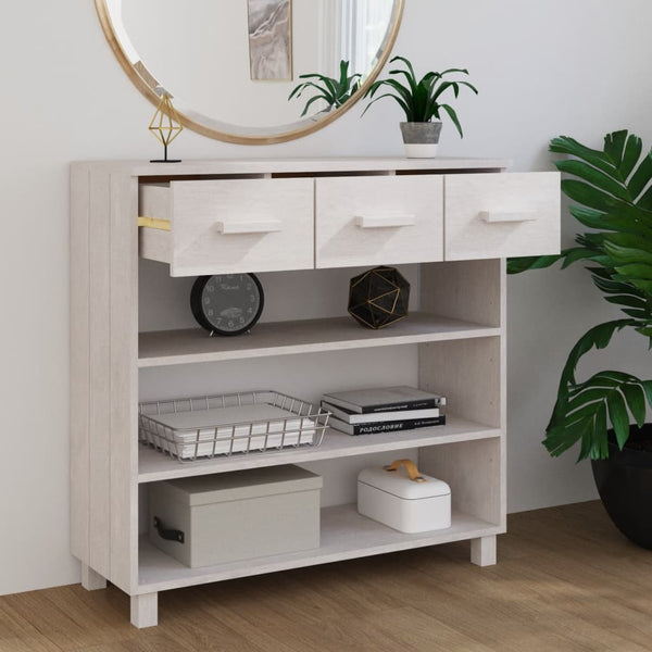 Weißer Konsolentisch HAMAR Kiefer Massivholz 90cm