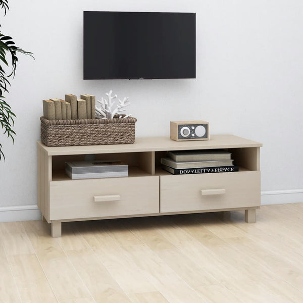 TV-Schrank Kiefer Massivholz Honigbraun 106 cm