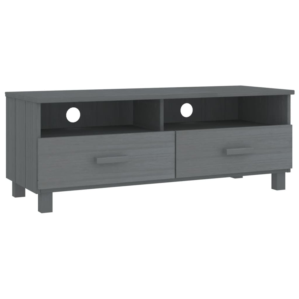 vidaXL Meuble TV HAMAR Gris foncé 106x40x40 cm Bois de pin massif